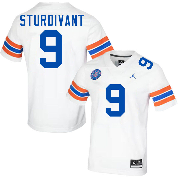#9 J. Michael Sturdivant Gators Jersey,Florida Gators College Football Jerseys Stitched-Throwback White
